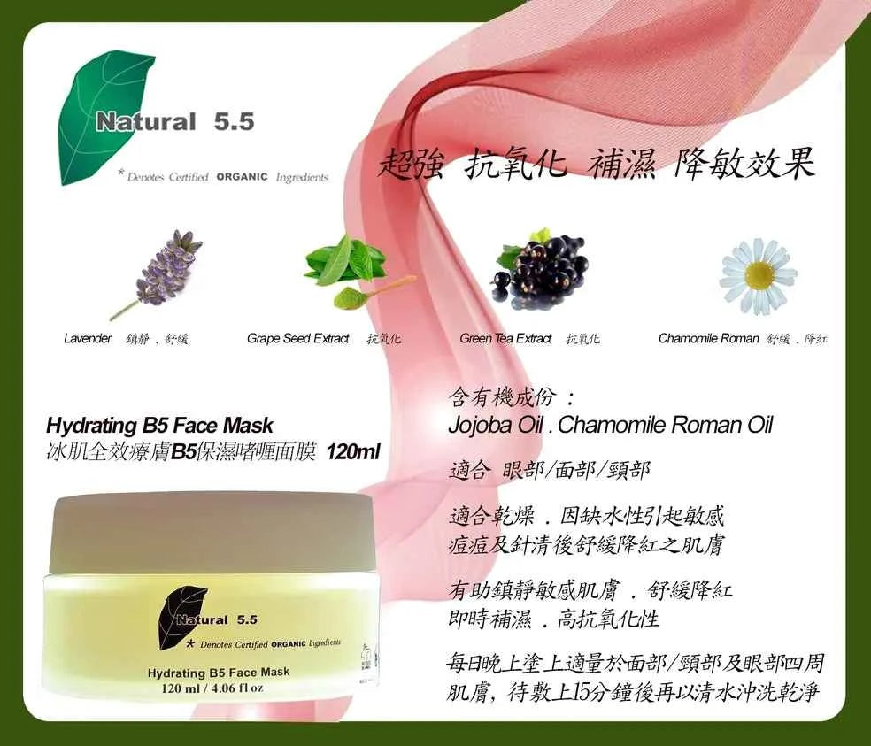 NATURAL 5.5 冰肌全效療膚B5保濕面膜 (120ml)